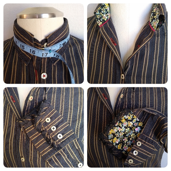 7 For All Mankind Pinstripe Button Up Shirt - Picture 5 of 7